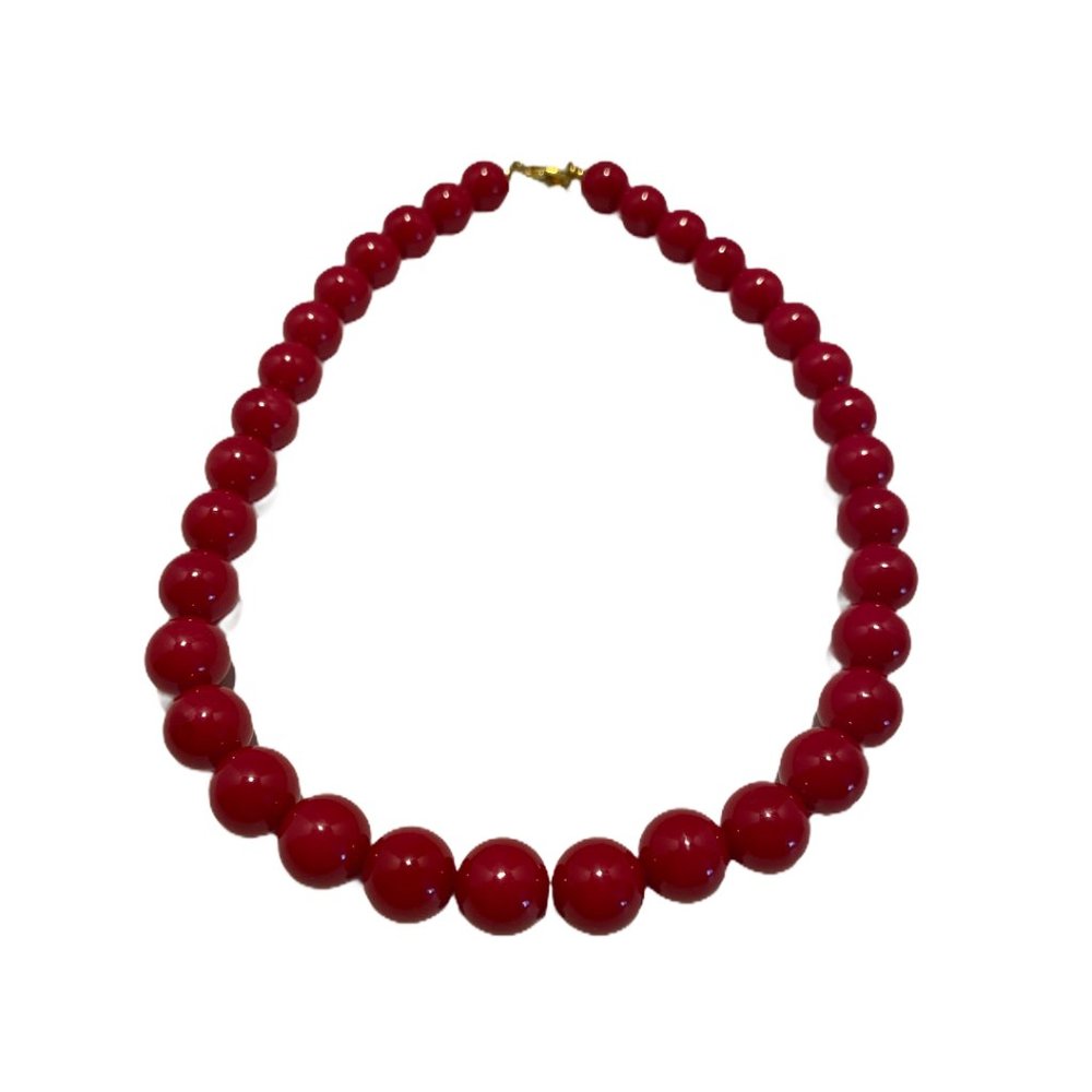 Cherry Red Gumball Retro Necklace